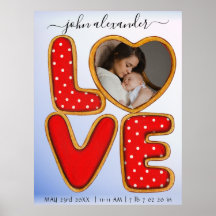 Retro Baby Foto Geburtsankündigung Keepake Post