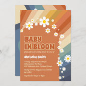 Retro Baby in Bloom Daisy Rainbow Baby Dusche Einladung (Vorne/Hinten)