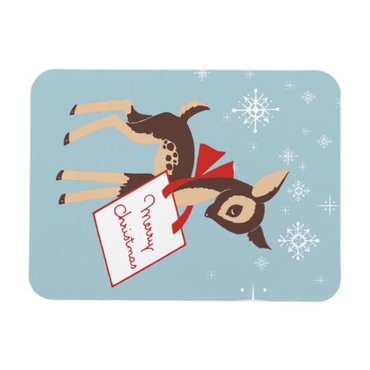 Retro Baby Reindeer | Chrismas Flexible Magnet (Horizontal)