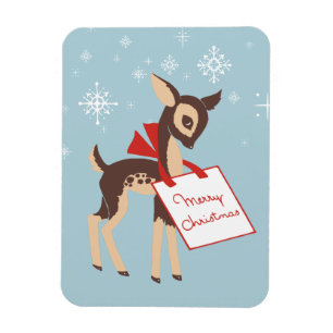 Retro Baby Reindeer Chrismas Flexible Magnet