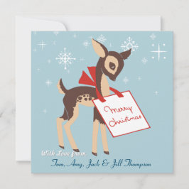 Retro Baby Reindeer | Custom Flat Christmas Card Feiertagskarte