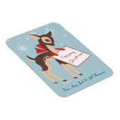 Retro Baby Reindeer | Individuelle Weihnachtsflexi Magnet (Rechte Seite)