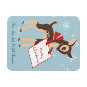 Retro Baby Reindeer | Individuelle Weihnachtsflexi Magnet (Horizontal)