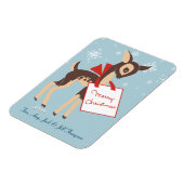 Retro Baby Reindeer | Individuelle Weihnachtsflexi Magnet (Linke Seite)