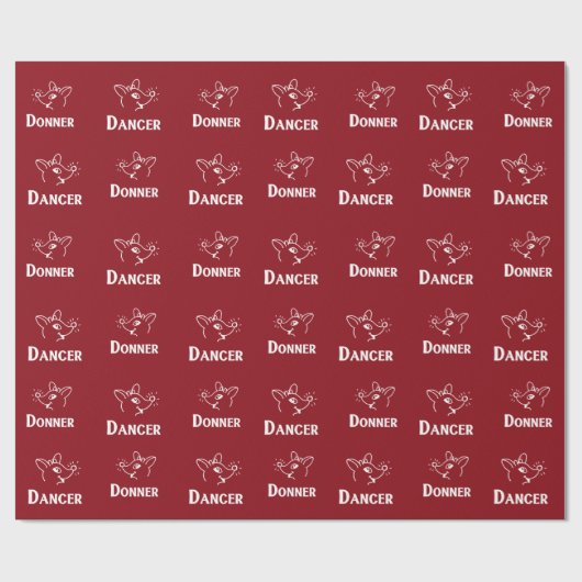 Retro-Baby Rentier Geschenkpapier (Flach)