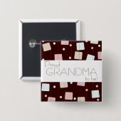 Retro Baby-Rosa oder Blau? Stolze Großmutter zum Button (Vorne & Hinten)