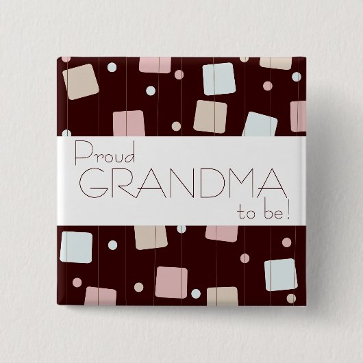Retro Baby-Rosa oder Blau? Stolze Großmutter zum Button (Vorderseite)