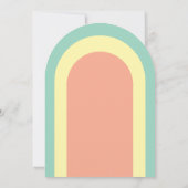 Retro Baby Shower Groovy Arch Rainbow 70er Blume Einladung (Rückseite)