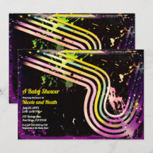 Retro Babydusche im Grunge Color Spritzer der 80er