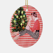 Retro Babys 1. Weihnachtsverzierung Keramikornament (Rechts)