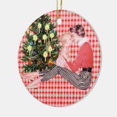 Retro Babys 1. Weihnachtsverzierung Keramikornament (Links)