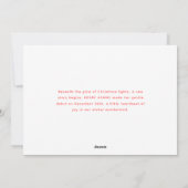 Retro-Babys erste Weihnachts-Geburtsanzeige Feiertagskarte (Rückseite)