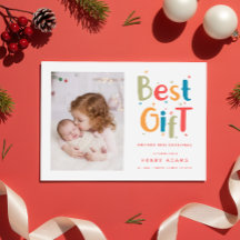 Retro Baby's erstes Weihnachts-Geburtsankündigung