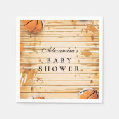 Retro-Babyshower für Basketball Serviette (Vorderseite)