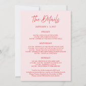 Retro Bach und Alkohol Junggesellinnenabschied Rot Einladung (Rückseite)