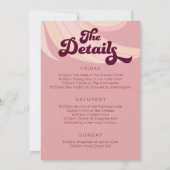 Retro Bach Vibes Nur Bachelorette Wochenende Einladung (Rückseite)