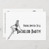 Retro Bachelor Party Einladungen (Vorne/Hinten)