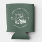 Retro Bachelor Party Weekend im Wald | Green Dosenkühler (Rückseite)