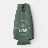 Retro Bachelor Party Weekend im Wald | Green Flaschenkühler (Rückseite)