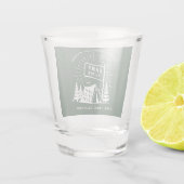Retro Bachelor Party Weekend im Wald | Green Schnapsglas (Rückseite)