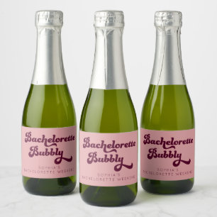 Retro Bachelorette Bubbly Bachelorette Schaumweinetikett