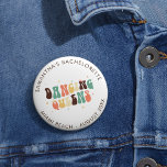 Retro Bachelorette Parco Tassino Button<br><div class="desc">Individueller Junggeselinnen-Abschied Retro Dancing Queens Trucker,  den Sie mit dem Namen,  Ziel und Datum der Braut anpassen können. Perfekt passendes Retro-Design für Braut-Party</div>