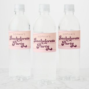 Retro Bachelorette Wasser Flaschen Etiketten
