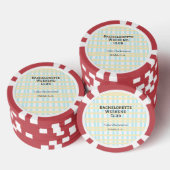 RETRO BACHELORETTE WEEKEND CLUB BLAUE GELBE DATUM POKERCHIPS (Stapel)