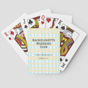 RETRO BACHELORETTE WEEKEND CLUB BLAUE GELBE DATUM SPIELKARTEN