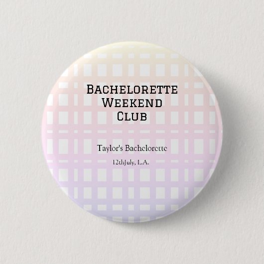 RETRO BACHELORETTE WEEKEND CLUB PINK ORANGE DATE BUTTON (Vorderseite)