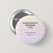 RETRO BACHELORETTE WEEKEND CLUB PINK ORANGE DATE BUTTON (Vorne & Hinten)