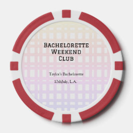 RETRO BACHELORETTE WEEKEND CLUB PINK ORANGE DATE POKERCHIPS