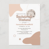 Retro Bachelorette Weekend Disco Party Einladungspostkarte (Vorderseite)