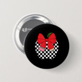 Retro Back to School Lehrer Rennen Kariertes Bleis Button (Vorne & Hinten)