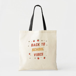 Retro Back To School Vibes Tote Bag Custom Groovy Tragetasche