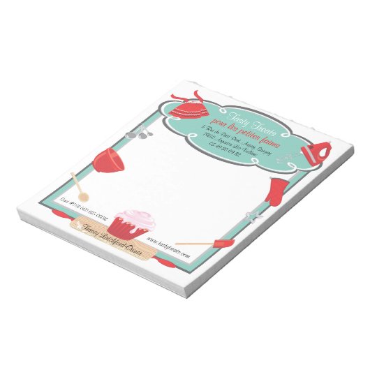 Retro Backen und Kochen Notizblock Rezeptur Bestel (Rotiert)