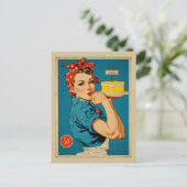 Retro-Bäcker-Pin-Up Postkarte (Stehend Vorderseite)