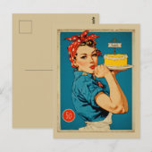 Retro-Bäcker-Pin-Up Postkarte (Vorne/Hinten)