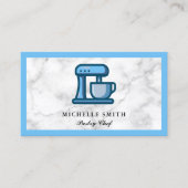 Retro Bäckerei Blue Stand Mixer Konditorkuchen Bak Visitenkarte (Vorderseite)