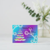 Retro-Bäckerei/Cupcakes 3,5" x 2" (Tschubby) Gesch Visitenkarte (Stehend Vorderseite)