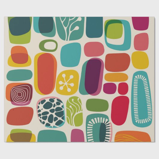 Retro background, illustrationmid,century,modern,p geschenkpapier (Flach)