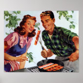 Retro Bacon Barbeque Poster (Vorne)