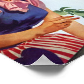 Retro Bacon Barbeque Poster (Ecke)