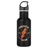 Retro Bacon Lover Funny Food Design mit Blitz Edelstahlflasche (Vorderseite)