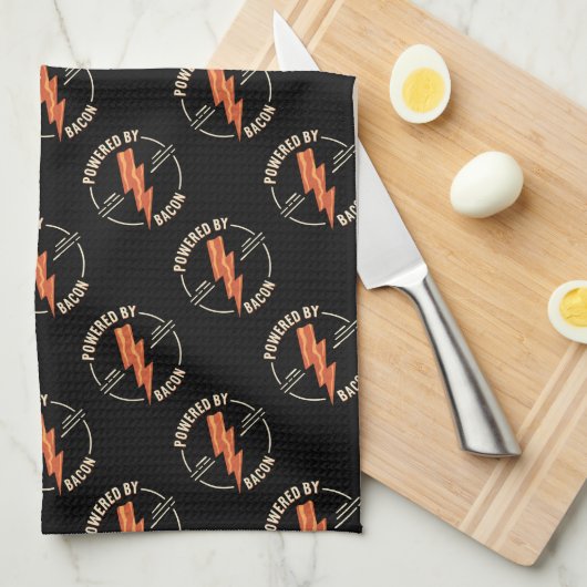 Retro Bacon Lover Funny Food Design mit Blitz Geschirrtuch (Viertel Falte)