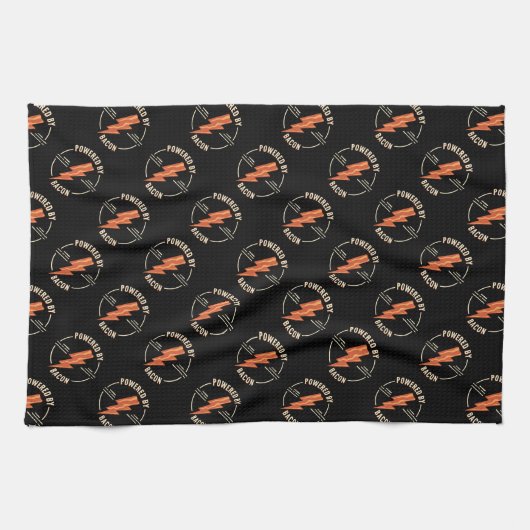 Retro Bacon Lover Funny Food Design mit Blitz Geschirrtuch (Horizontal)