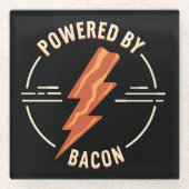 Retro Bacon Lover Funny Food Design mit Blitz Glasuntersetzer (Vorderseite)