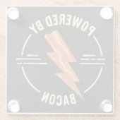 Retro Bacon Lover Funny Food Design mit Blitz Glasuntersetzer (Rückseite)