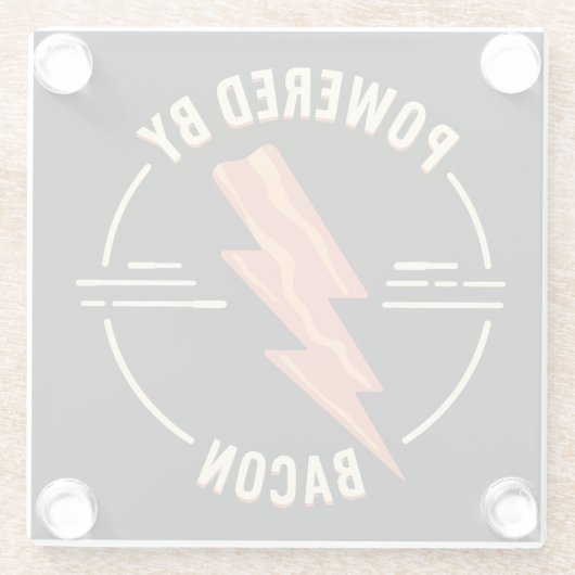 Retro Bacon Lover Funny Food Design mit Blitz Glasuntersetzer (Rückseite)