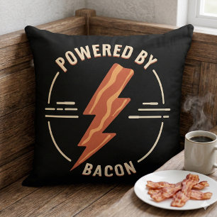 Retro Bacon Lover Funny Food Design mit Blitz Kissen